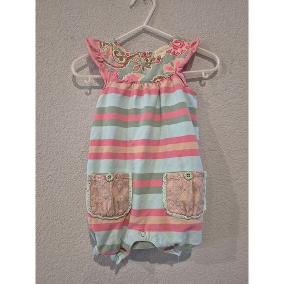 Matlida Jane Other - Matilda Jane Baby Girl Millie Jay Striped Romper w/Pockets Size 3-6M Multicolor